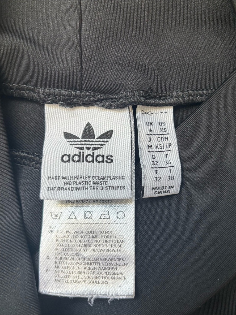 Adidas Black 3-Stripes Leggings HC2067 High Rise Activewear Yoga - Picture 4 of 8